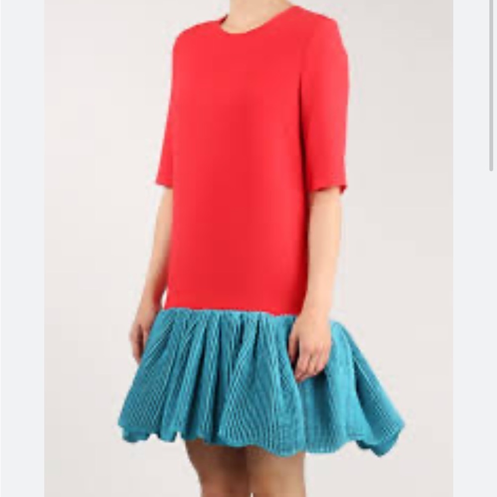 RARE Roksanda Ilincic Suzu Color Block wool Dress Size 10 - Picture 2 of 13